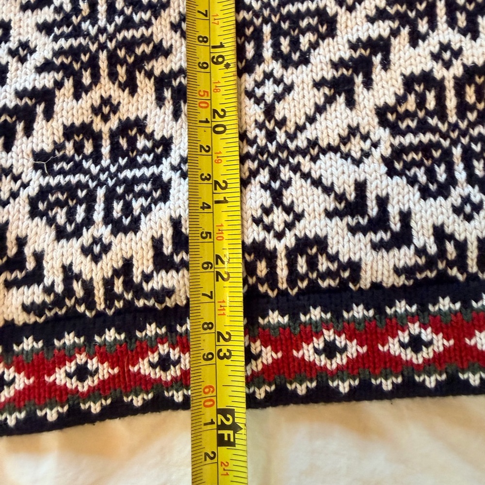 Vintage L.L. Bean Nordic Zip Sweater Women’s Large 100% Cotton - Picture 5 of 7